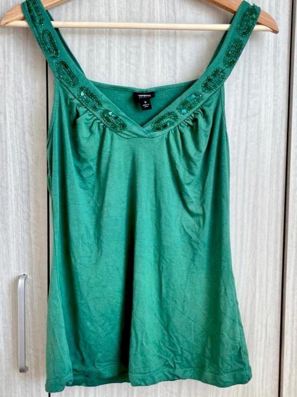Mossimo Supply Co. Emerald Green Embellished Strap Tank